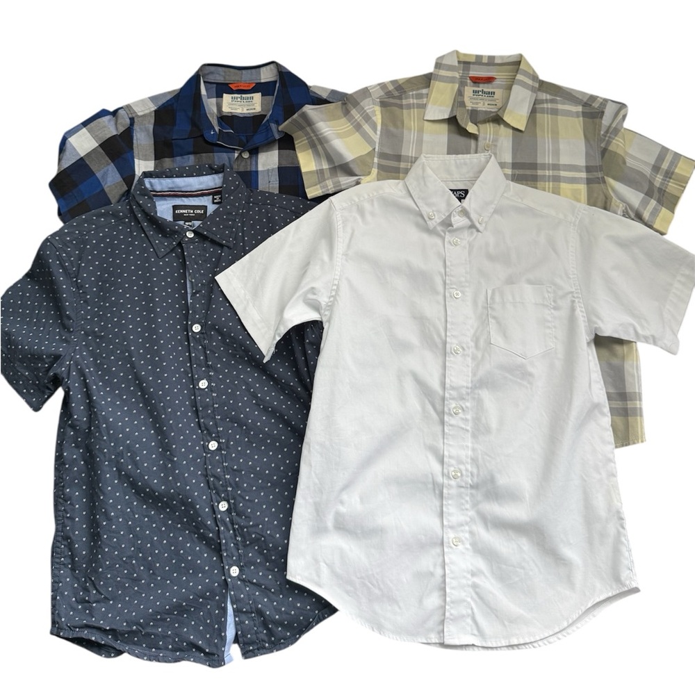Boys Assorted Casual Button Up Short Sleeve Shirts - Sz Med